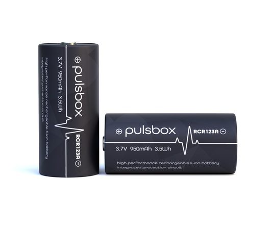 pulsbox 16340 | RCR123A | Li-Ion Akku 3,7V | PCB-Geschützt | 950mAh